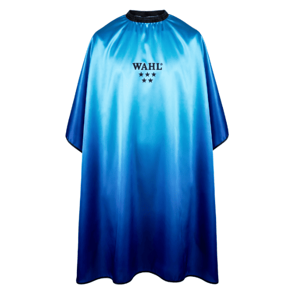 Capa de corte azul com texto WAHL e cinco estrelas