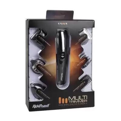 Multi Trimmer 11 em 1 RickiParodi em caixa com acessórios na cor preta