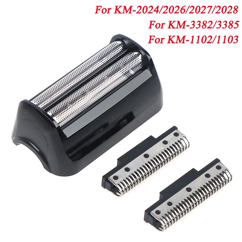 Cabeças de lâmina de reposição para máquina de barbear com texto indicativo dos modelos compatíveis