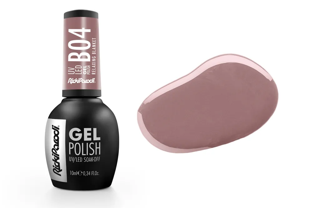 Verniz gel rosa acastanhado RickiParodi UV LED B04 com frasco preto