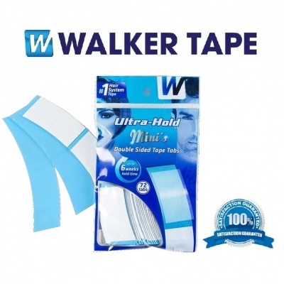 Embalagem e tiras azuis e brancas da fita adesiva dupla-face Walker Tape Ultra-Hold Mini's