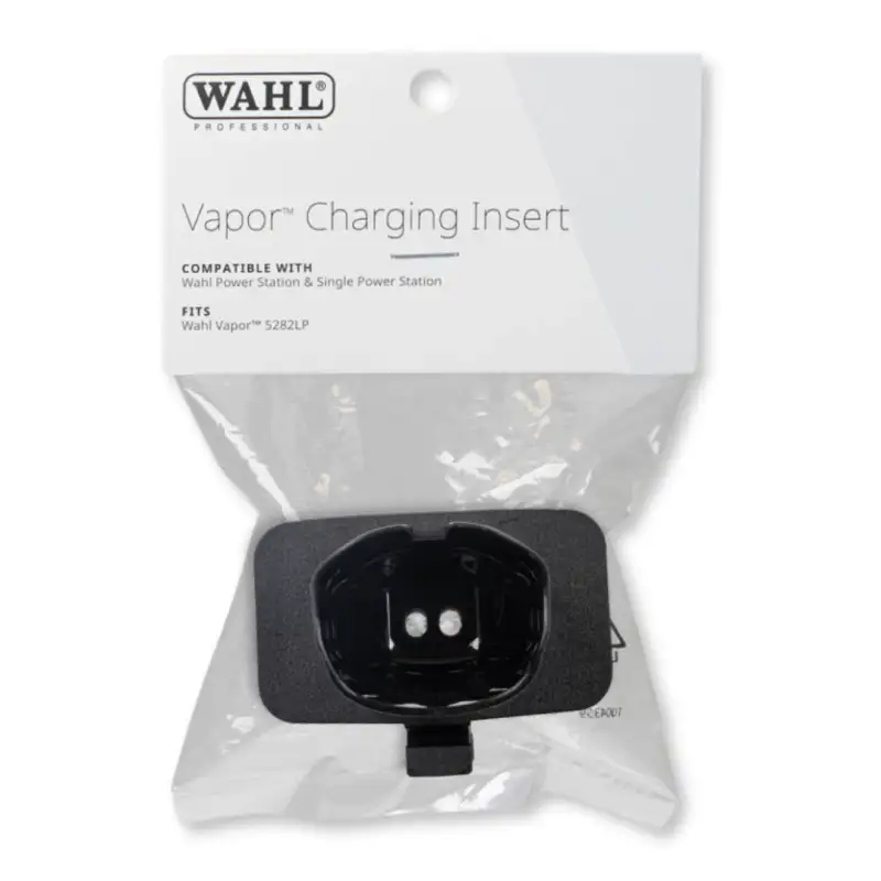 Inserto de carregamento Wahl Vapor em plástico preto com embalagem transparente