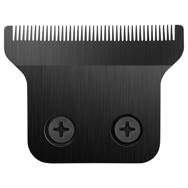 Lâmina preta para máquina de cortar cabelo com dentes finos e dois parafusos
