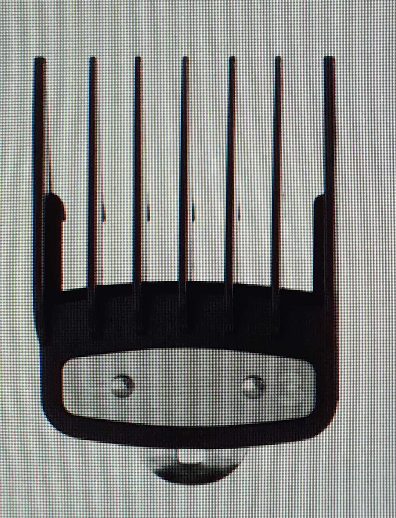 Pente para máquina de cortar cabelo preto com peça metálica