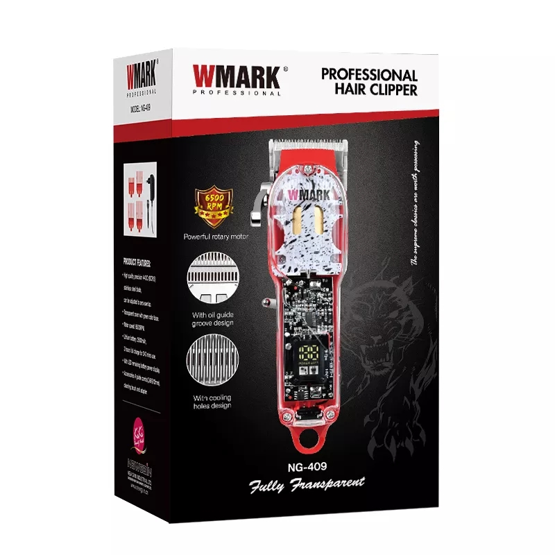 Embalagem de máquina de cortar cabelo profissional WMARK NG-409