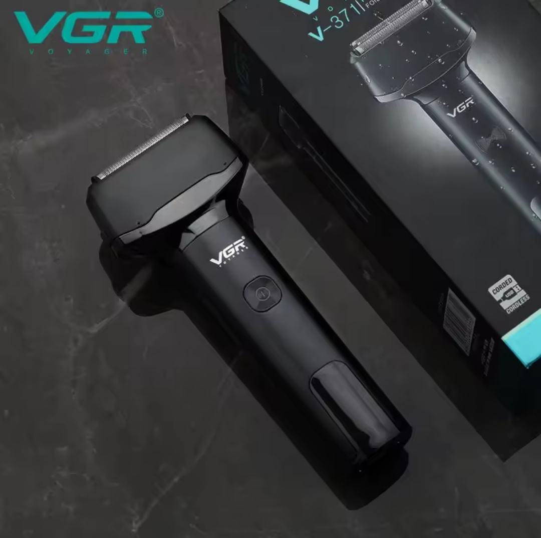 Aparelho de barbear elétrico preto VGR com caixa