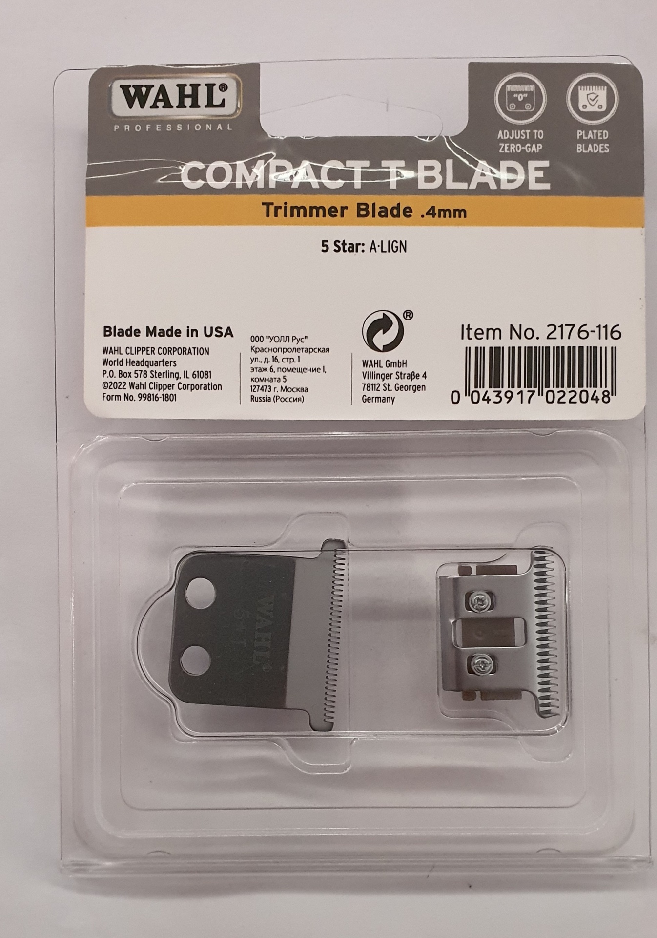 Lâmina de aparador WAHL Compact T Blade na embalagem