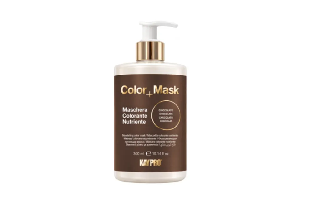 Frasco de máscara colorante para cabelo Color Mask castanha com doseador