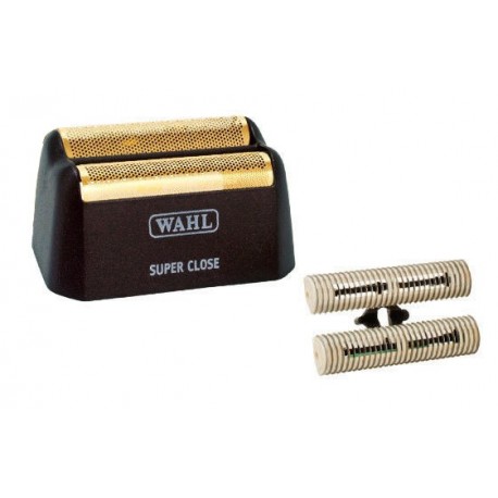 Recarga de lâminas para barbeador preto e dourado com acessórios prateados