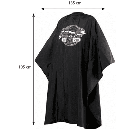 Capa preta Cook Shop com desenho de crânio de chef e facas