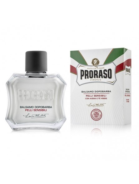 Frasco e caixa de bálsamo pós-barba Proraso para pele sensível