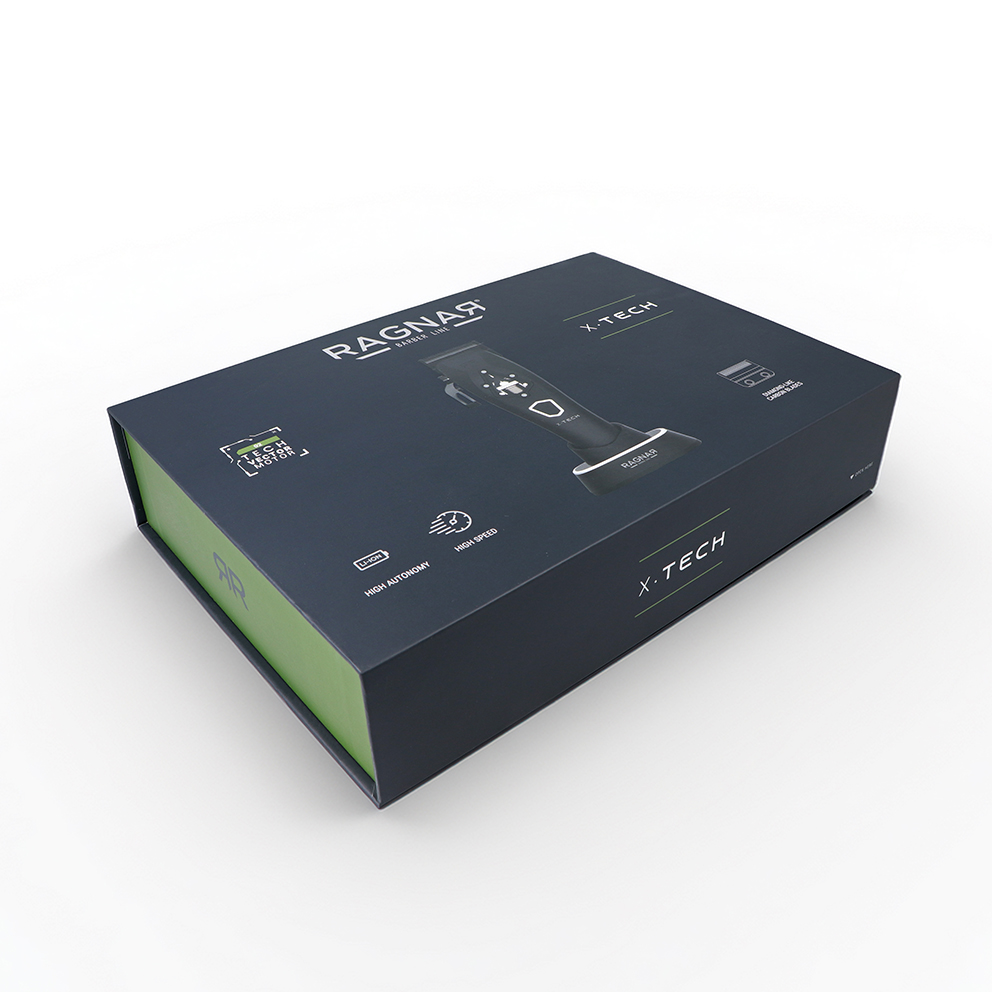 Embalagem preta e verde do produto RAGNAP X-TECH com imagem e textos informativos