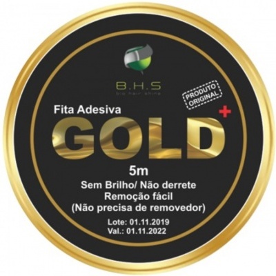 Embalagem redonda preta e dourada de fita adesiva GOLD de 5 metros