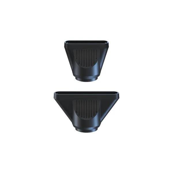 Dois bocais de aspiração negros em fundo branco