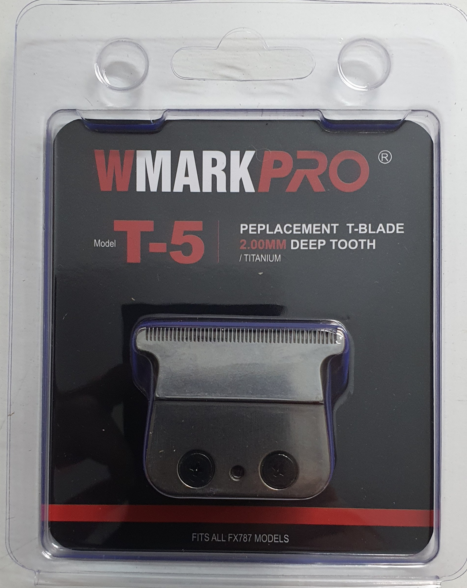 T-blade de substituição WMARK PRO modelo T-5 embalada em plástico transparente