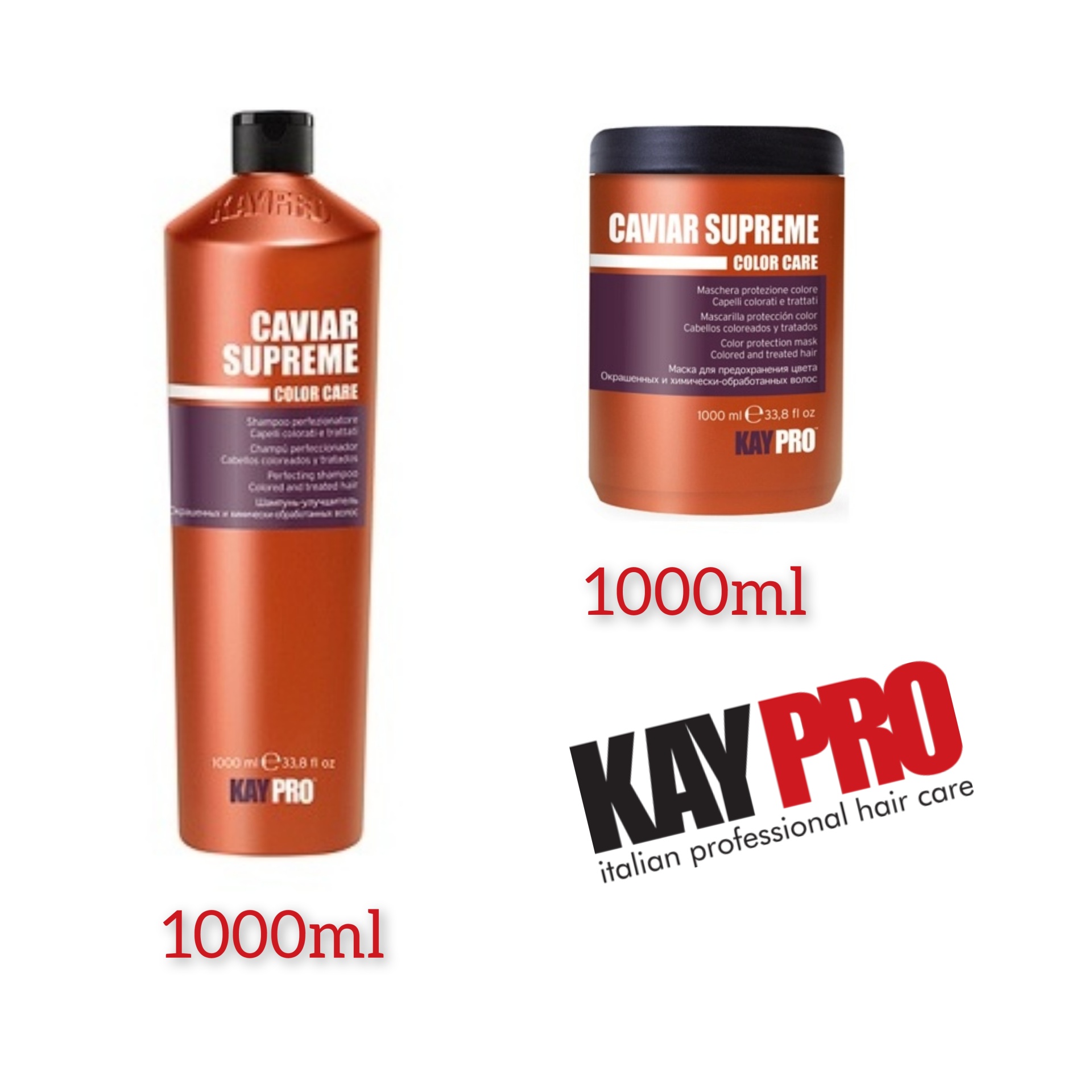 Produtos KAYPRO CAVIAR SUPREME COLOR CARE em frascos cobre