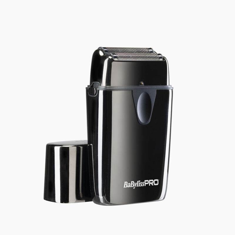 Barbeador elétrico preto BaByliss PRO com tampa removida