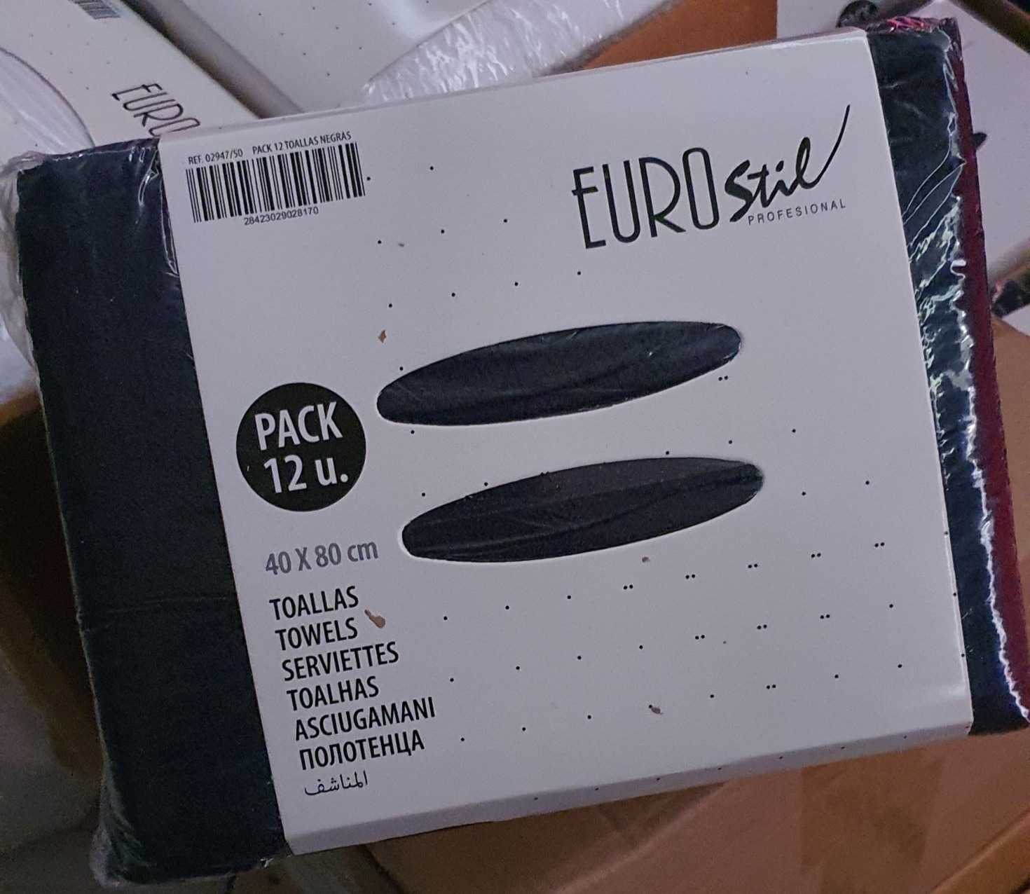 Pacote de toalhas pretas EUROstil 12 unidades 40x80 cm