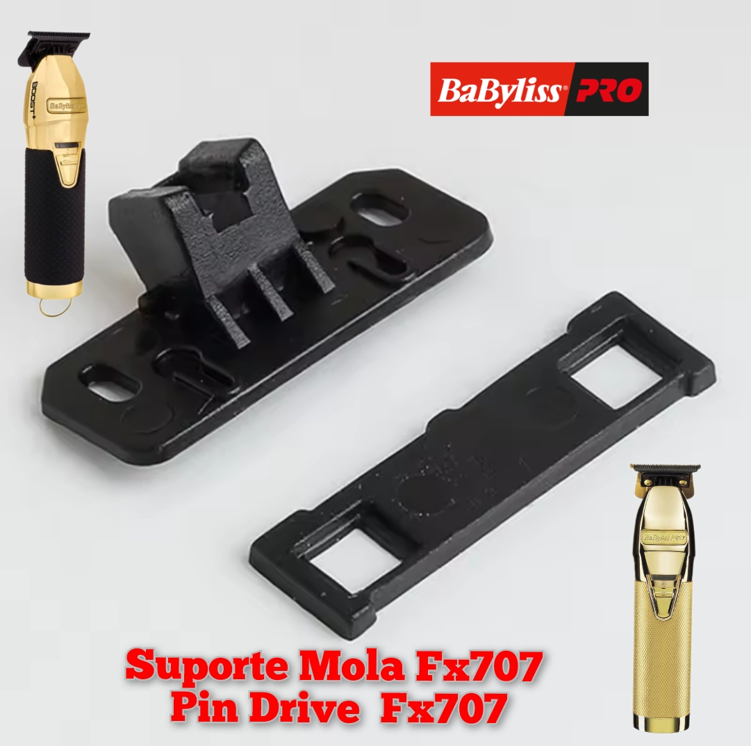 Suporte para máquina de cortar cabelo FX707 BaByliss PRO com duas máquinas douradas e pretas