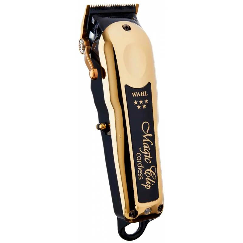 Máquina de cortar cabelo dourada e preta WAHL Magic Clip cordless