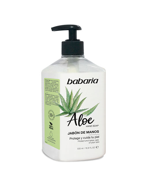 Sabonete líquido para mãos Babaria Aloe com doseador preto