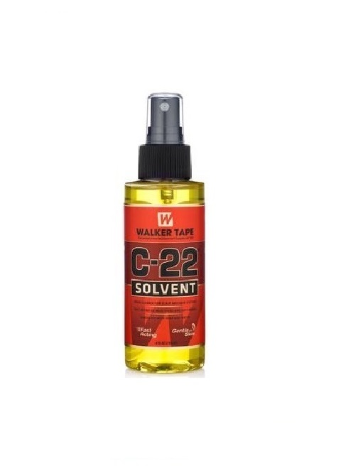Frasco de spray amarelo com rótulo vermelho Walker Tape C-22 Solvent