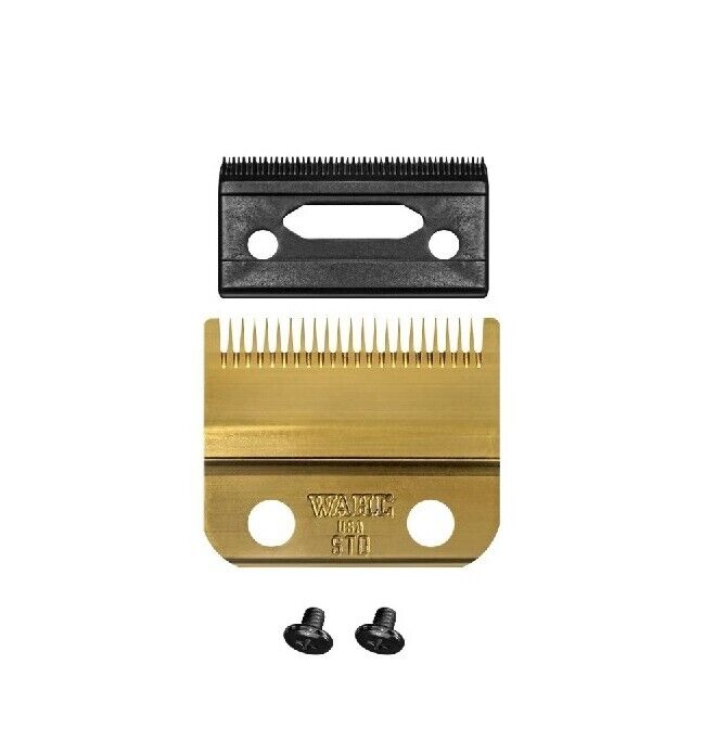 Lâminas preta e dourada para máquina de cortar cabelo com dois parafusos