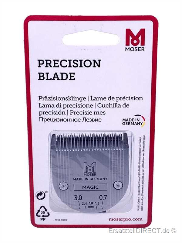 Lâmina de precisão MOSER em blister branco e vermelho