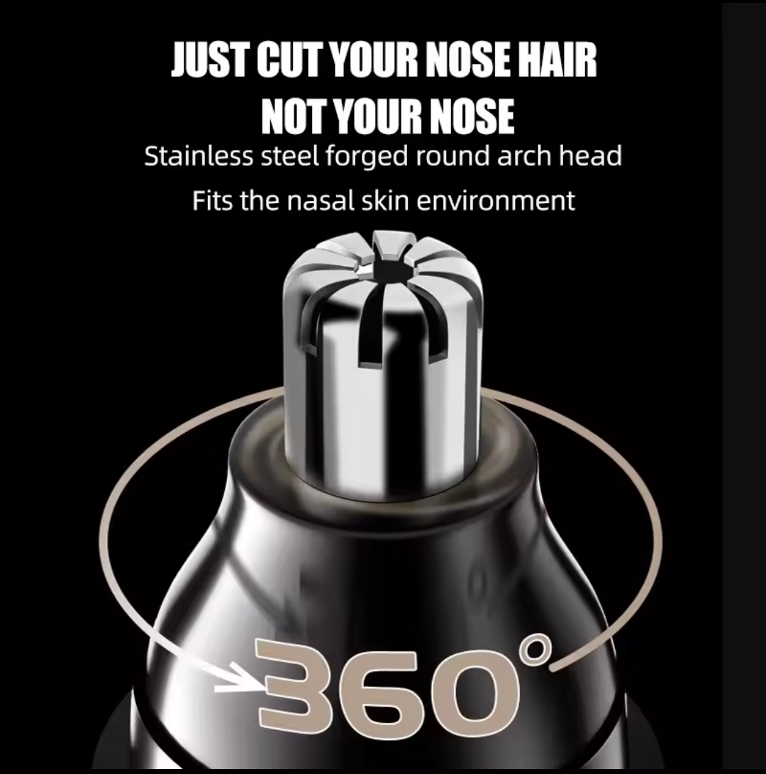 Cortador de pêlos do nariz em aço inoxidável com cabeça arredondada
