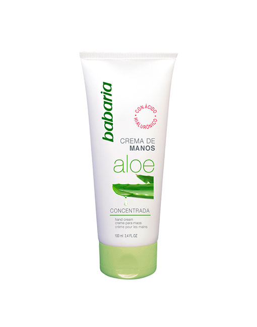 Tubo de creme para mãos Babaria aloe com tampa verde