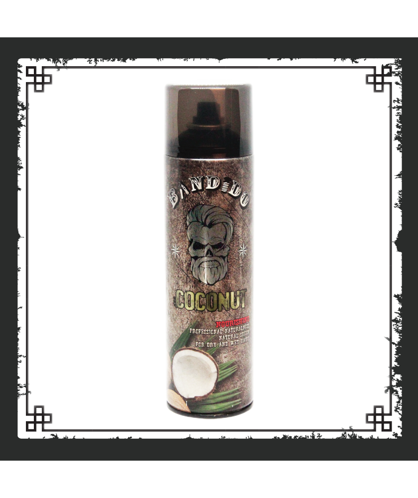 Lata de spray BANDEDOO fragrância COCONUT com imagem de caveira e coco partido