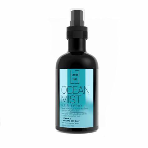 Frasco preto com spray de cabelo Ocean Mist