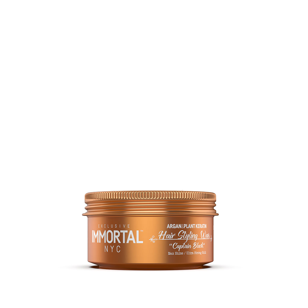 Creme modelador para cabelo em embalagem bronze da IMMORTAL NYC