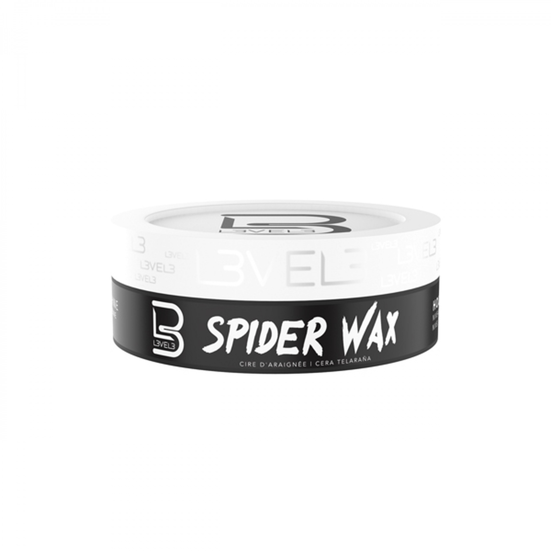 Cera para cabelo Spider Wax em pote preto e branco