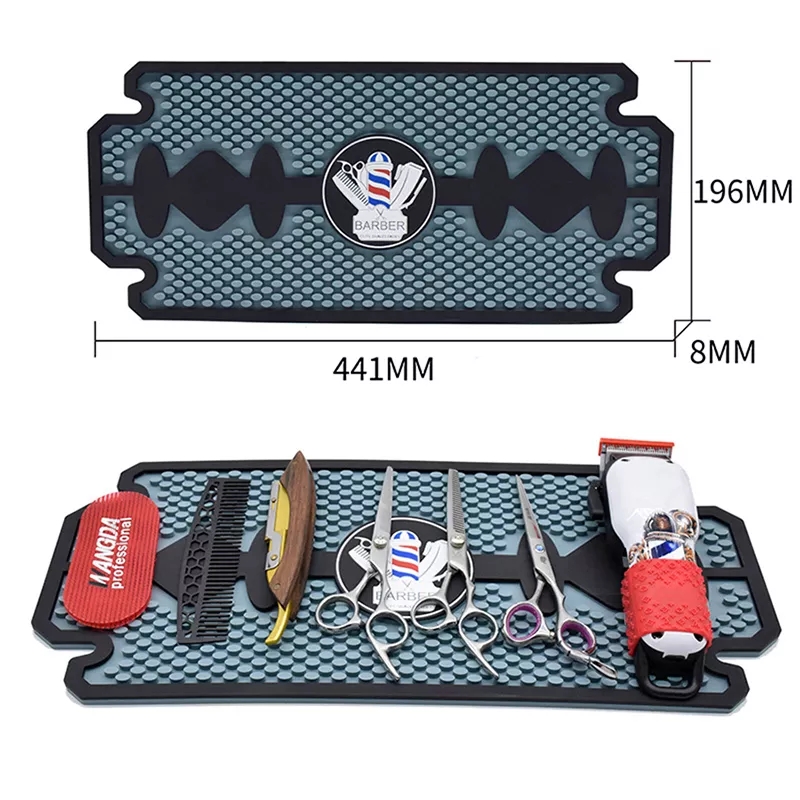 Tapete antideslizante para barbeiro com acessórios