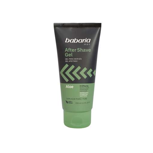 Gel after shave Babaria men Aloe em tubo preto e verde