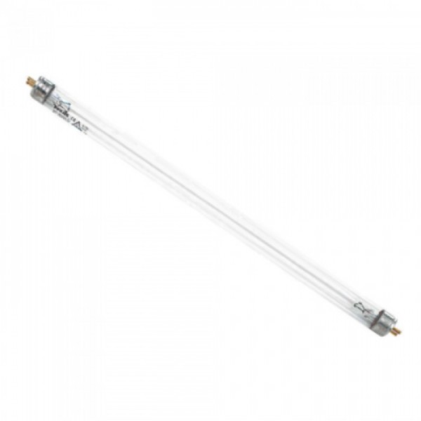 Lâmpada fluorescente tubular transparente com terminais metálicos