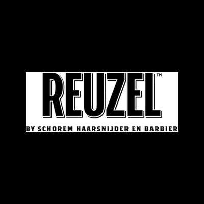 Logotipo REUZEL com texto adicional em fundo branco