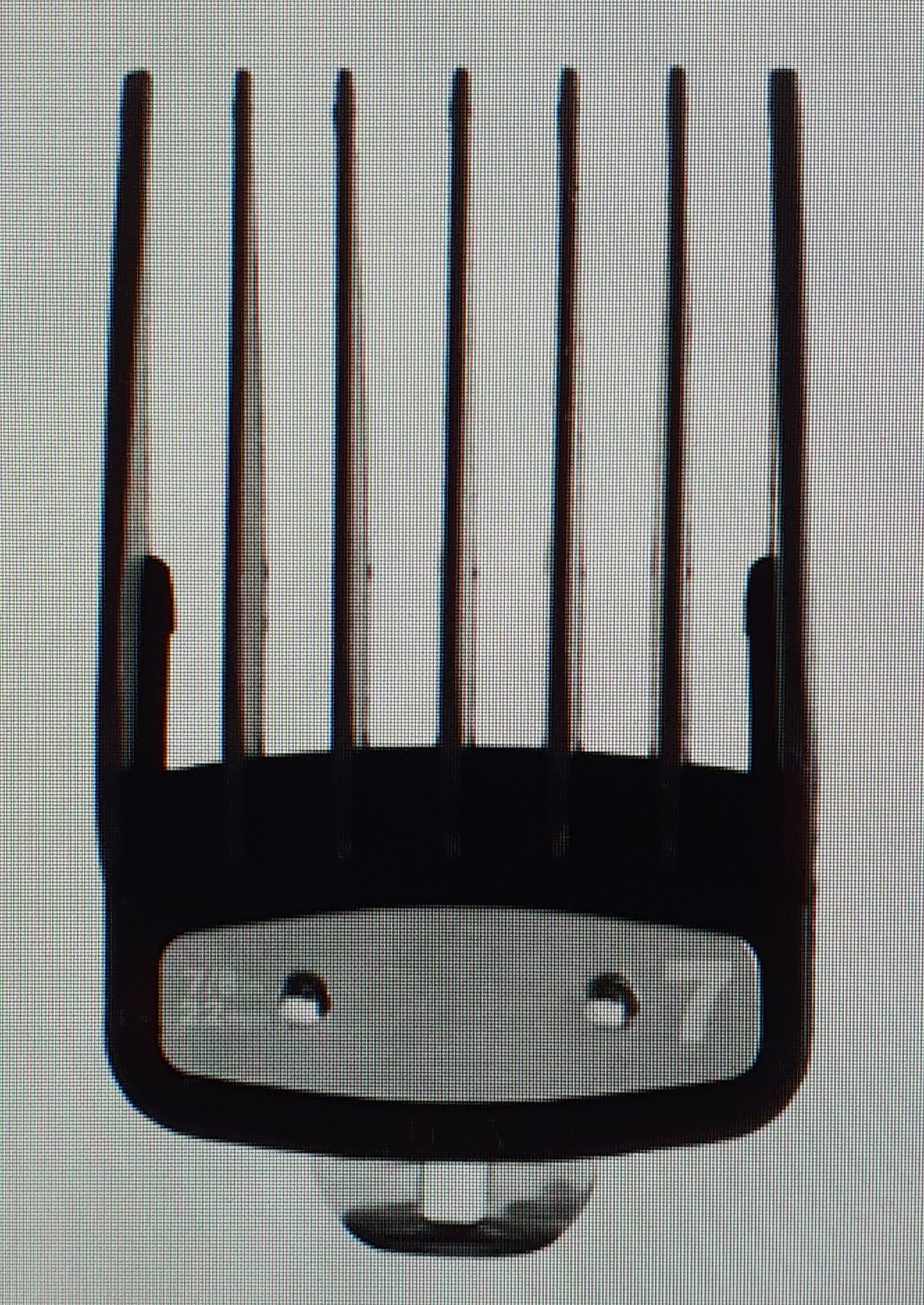 Pente guia para máquina de cortar cabelo preto com número 7