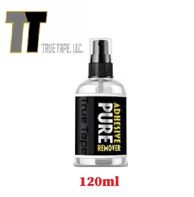Frasco de spray adesivo adesivo pure remover 120ml com rótulo preto e amarelo