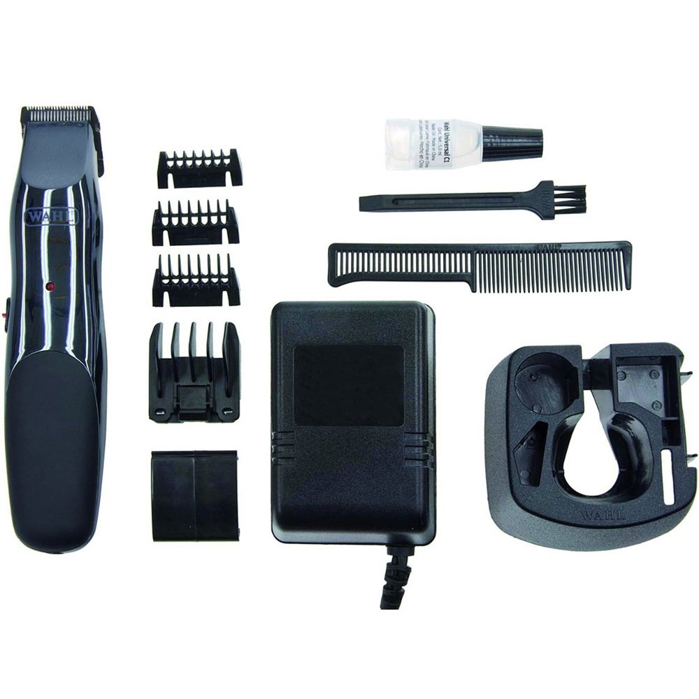 Kit de corte de cabelo com máquina, pentes, escova, óleo, pente e carregador