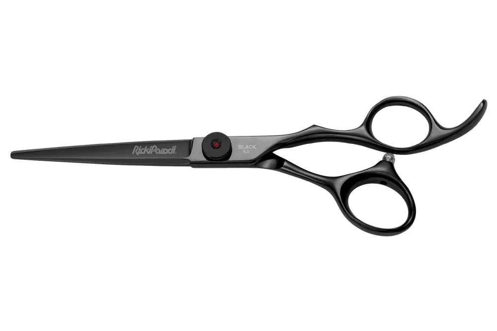 Tesoura profissional preta para corte com punhos ergonómicos