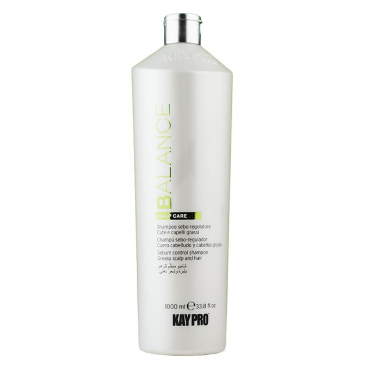 Frasco branco de shampoo Kay Pro Balance