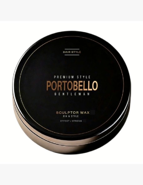 Frasco redondo de cera para cabelo PORTOBELLO GENTLEMAN com tampa preta e corpo cor bronze