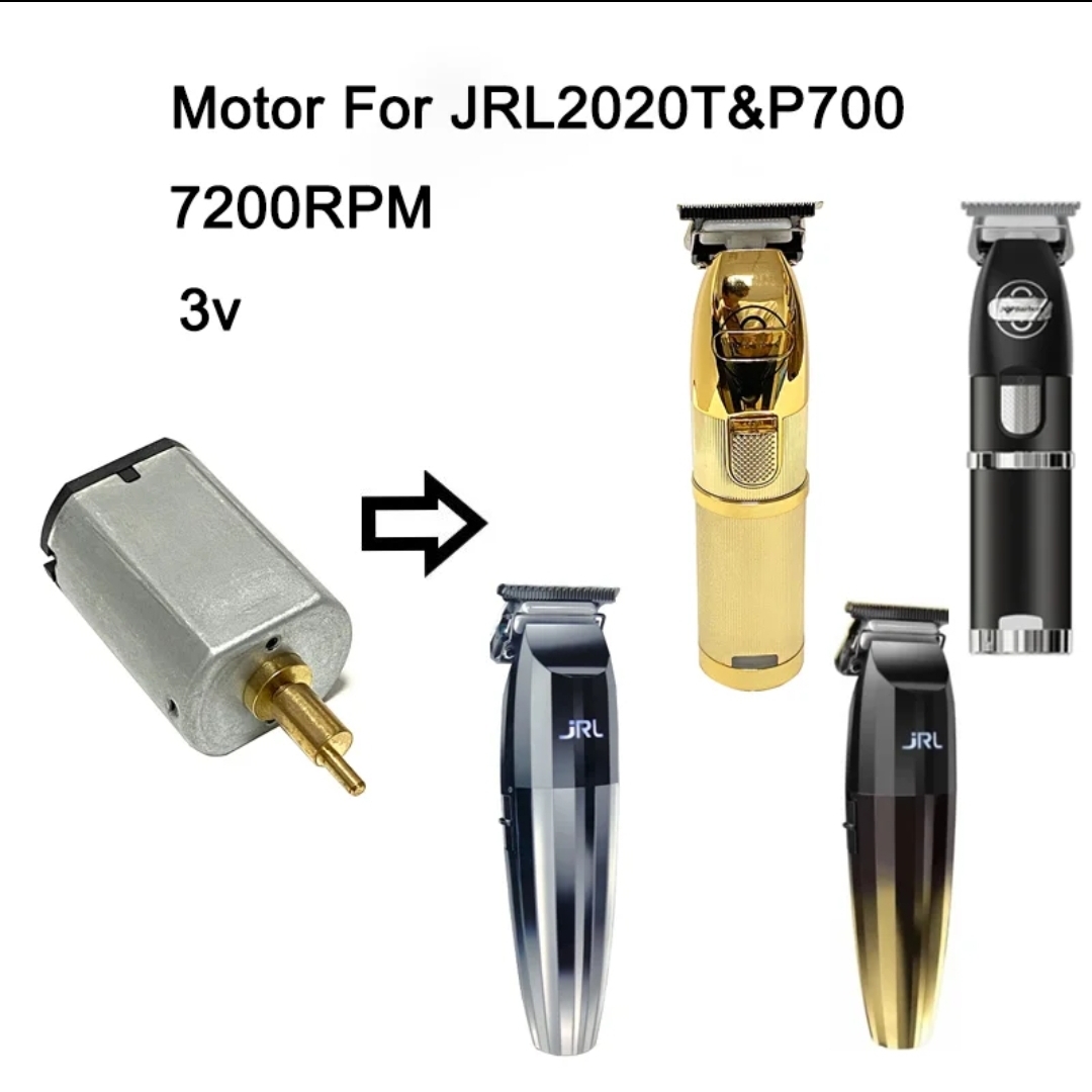 Motor metálico para aparadores JRL2020T e P700 e quatro aparadores de cabelo em várias cores.