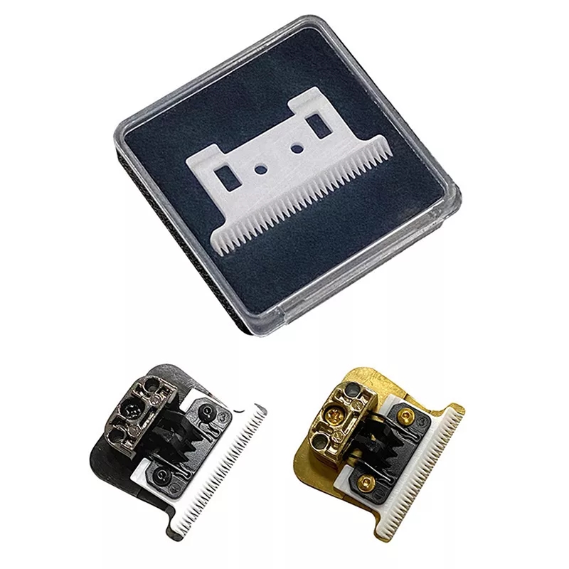 Três lâminas de corte para máquina de barbear em diferentes cores e materiais