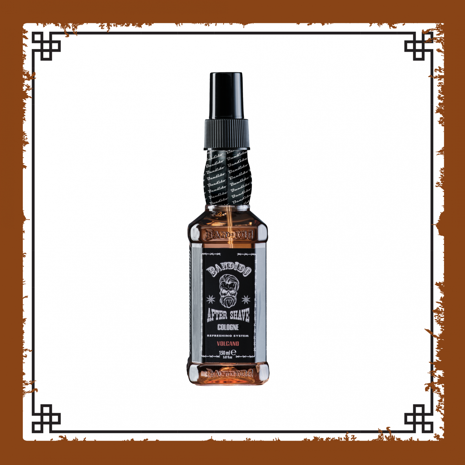 Frasco de água de colónia BARBERS ORIGINAL BARBER SHOP de vidro castanho com pulverizador