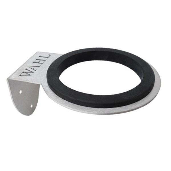 Suporte de parede WAHL em metal prateado com anel preto