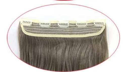 Extensão de cabelo castanho claro com clipes de fixação