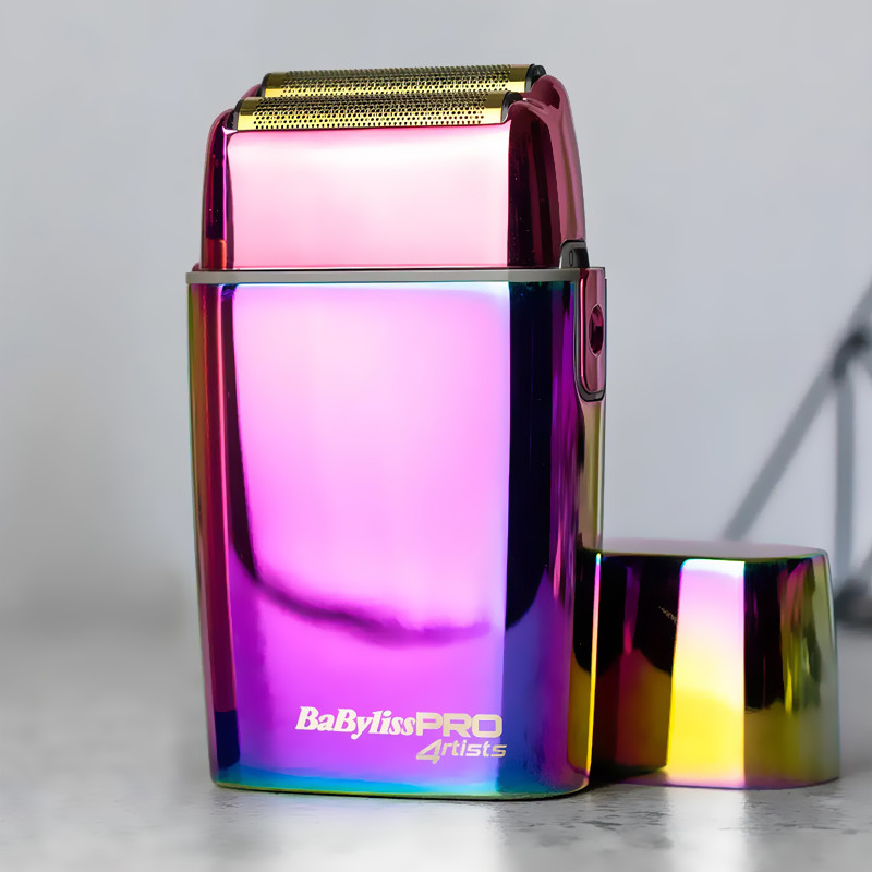 Aparador de barba metálico colorido BaBylissPRO com tampa removível